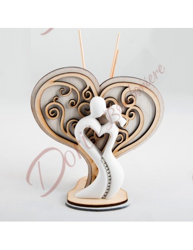 LINEA INSEPARABILI CON CUORE LEGNO CM17