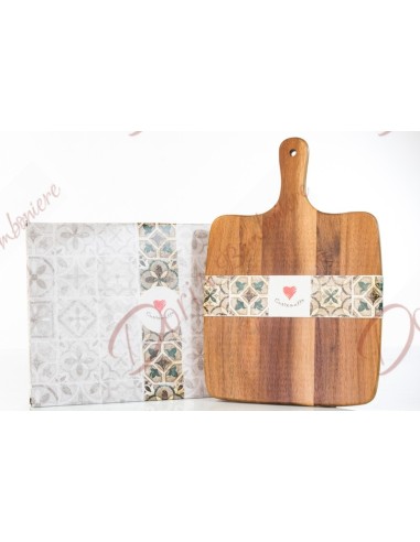 Dim. 26X38 tagliere in legno in scatola regalo stampata Dim. 26X38 tagliere in legno in scatola regalo stampata