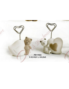Bomboniera ORSETTO CLIP PORTAFOTO 4.8 CM. 2 modelli ASSORTITI PORCELLANA 2