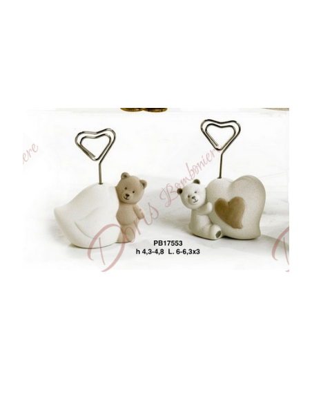 CADRE PHOTO OURS CLIP 4,8 CM. 2 PORCELAINES ASSORTIES CADRE PHOTO OURS CLIP 4,8 CM. 2 PORCELAINES ASSORTIES