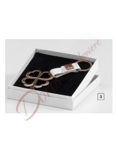Keychain with leather strap with antique copper application 2
