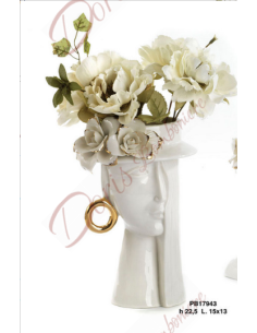 VASE VISAGE FEMME STIL. 22,5 CM. PORCELAINE