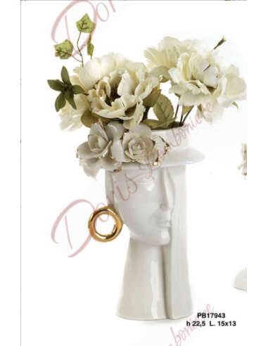 VASE VISAGE FEMME STIL. 22,5 CM. PORCELAINE