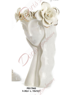 VASE VISAGE FEMME STIL. 29,4 CM. PORCELAINE