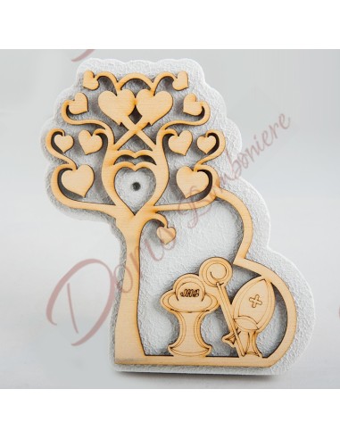 CHERRY LINE COMUNION TREE AND MEDIUM CONFIRMATION IN WOOD 12 cm