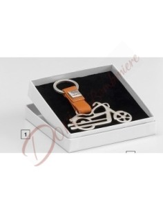 Leather strap keychain with various antiqued silver subjects 2