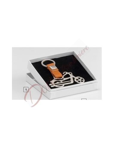 Leather strap keychain with various antiqued silver subjects
