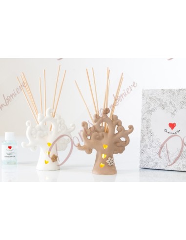 Dim. 5*11*12 albero della vita porta anelli-profumatore in bisquit e luce led 2 modelli e colori assortiti Dim. 5*11*12 albero della vita porta anelli-profumatore in bisquit e luce led 2 modelli e colori assortiti