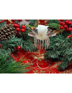 Rosa stabilizzata bianca con strass e cristallini 2
