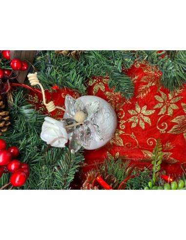 Diffusore di profumo bianco in porcellana con cristalli