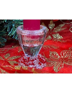 Portacandela 1 fiamma con strass rossi 2