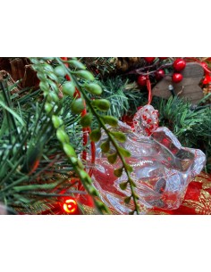 Bol en verre cristal avec strass rouges et couvercle 2