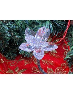 Crystal flower on glass base 2