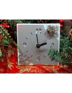 Orologio color grigio con fiore argento e albero della vita 13x13 2