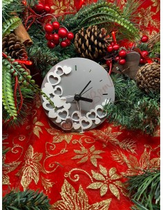 Orologio tondo diametro 12 cm colore grigio con cuore argento 2
