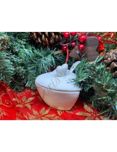 Shabby white ceramic sugar bowl 2