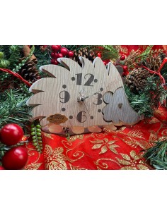 Horloge de table en bois et métal bouclé taille moyenne