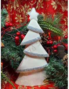 Albero di natale in porcellana con strisce di strass altezza 25 cm 12238 Idee regalo Natale
