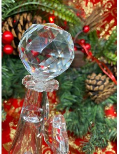 Ange en verre cristal avec cloche 2