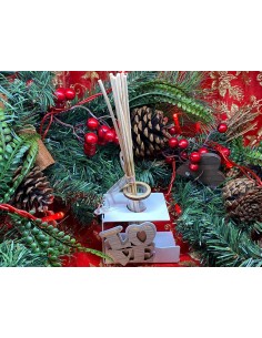Diffusore di profumo metallo con love in legno 2