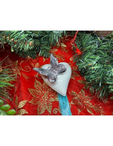 Scatolettina porcellana con farfalla  argento