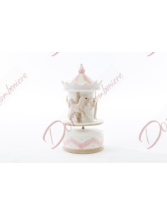 CARILLON CAROUSEL PINK PORCELAIN 8xh.16,5 CM