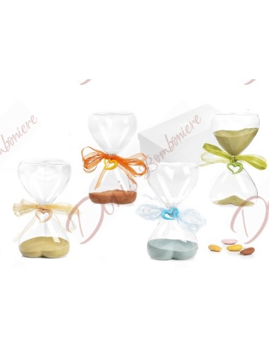 HOURGLASS with HEART pendant 16 CM. 4 assorted