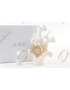 PROF. ARBRE COEUR PORCELAINE LED A/COFFRET 13x5,5xh.18 CM