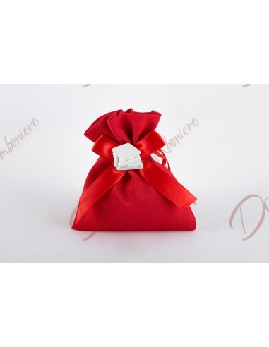 SACCHETTO TOCCO LAUREA ROSSO 11X12CM