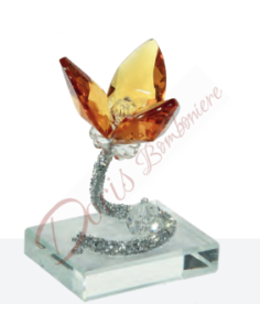Crystal flower 3 petals, color of your choice 8.5x6 cm
