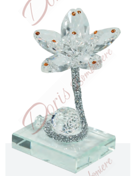 Fleur en cristal avec des taches claires sur les pétales 6x4,5x10,5 cm Fleur en cristal avec des taches claires sur les pétales 6x4,5x10,5 cm
