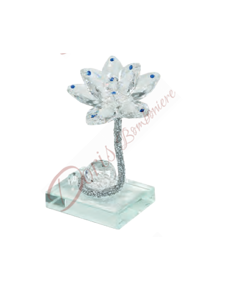 Fleur en cristal avec des taches claires sur les pétales 6x4,5x10,5 cm Fleur en cristal avec des taches claires sur les pétales 6x4,5x10,5 cm