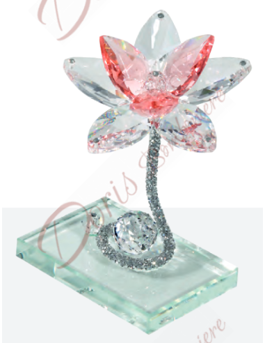 Two-tone crystal flower 13x8.5 cm, color of your choice