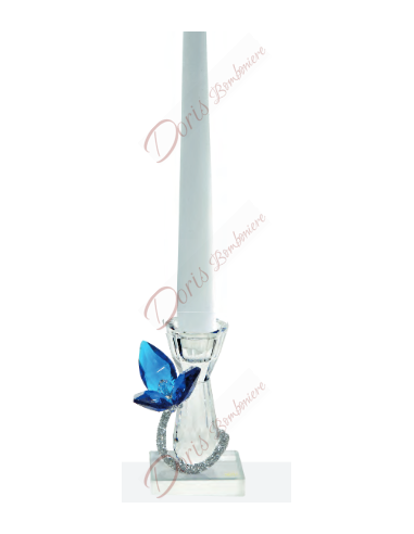 Bougeoir avec fleur en cristal 10 cm