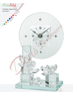 Clock with wisteria flower in crystal color of your choice 20 cm