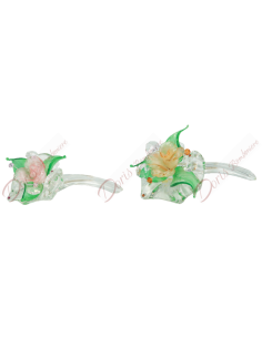 Murano glass flower and crystal rhinestones 12x7.8 cm 2