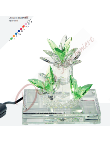 Cristal Lamba avec pétales de couleur au choix 14x11x12,5 cm