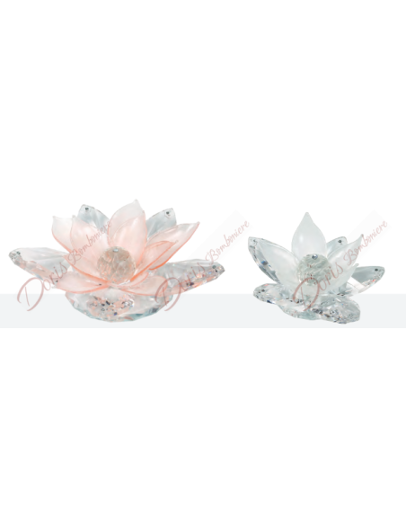 Fiore di loto in cristallo e vetro murano colore petali a scelta cm 11 Fiore di loto in cristallo e vetro murano colore petali a scelta cm 11
