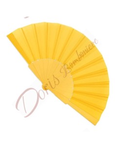 Plastic and canvas fan 43x23 cm YELLOW color