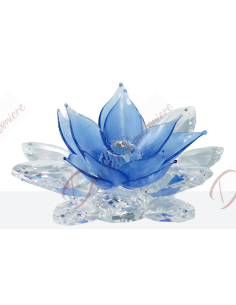 Lotusblume in Kristall- und Muranoglasfarbe Blütenblätter Ihrer Wahl 16 cm