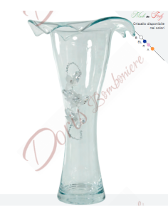 Murano vase with rhinestones and lotus flower, color of your choice 30 cm