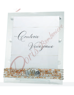 Glass photo frame with rhinestones 50th anniversary golden wedding cm.19x14 - internal cm.12x16