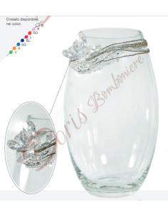 Vaso in vetro con cristallo colore a scelta cm 30 18085 Made in Italy Matrimonio