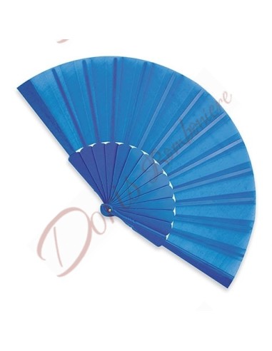 Ventagli nozze economici da regalere alle invitate Ventaglio plastica e tela 43x23 cm colore AZZURRO