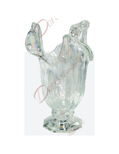 Stand en verre de Murano 18 hx 11 cm de diamètre base en cristal