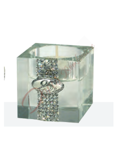 Crystal glass candle holder...