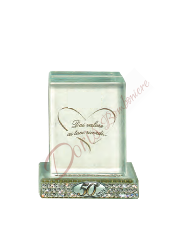 Photo frame 50th wedding anniversary cm.10x8.5 Interior cm.6x8.5