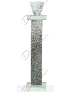 Bougeoir en cristal 26x6 cm avec strass