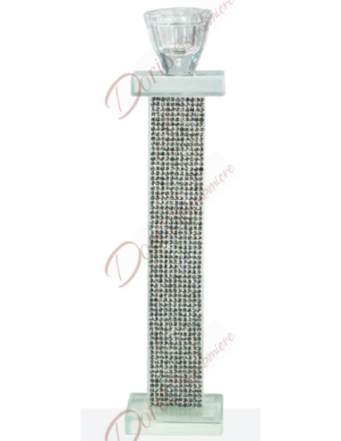 Crystal candlestick 26x6 cm with rhinestones