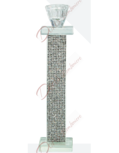 Bougeoir en cristal 34,5x8,5 cm avec strass